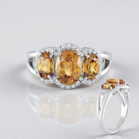 Bague en argent et Zircon mandarine