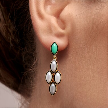 Pendientes en plata con Crisoprasa (KM by Juwelo)