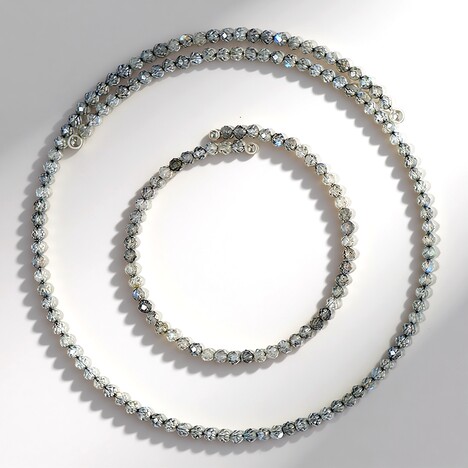 Parure in acciaio con Labradorite (Riya)