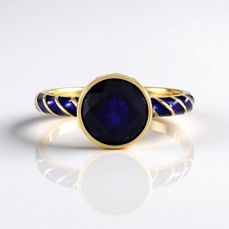 Anello in argento con Zaffiro Blu del Madagascar