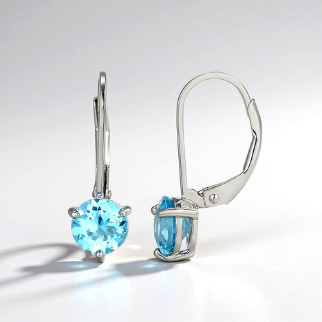 Orecchini in argento con Topazio Blu Svizzero