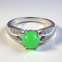 Bague en argent et Chrysoprase impériale