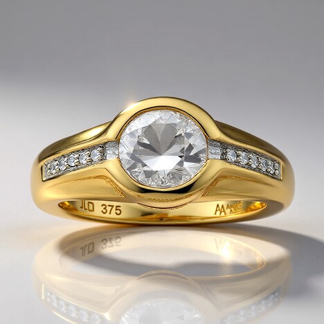 Anello in oro con Quarzo Herkimer (Amanda Adkins)