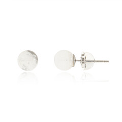 Weißer Labradorit-Silberohrringe