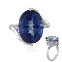 Bague en argent et Topaze bleu cobalt