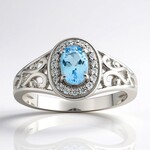 Anello in argento con Acquamarina Santa Maria