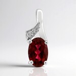 Ciondolo in argento con Rubellite Brasiliana AAA