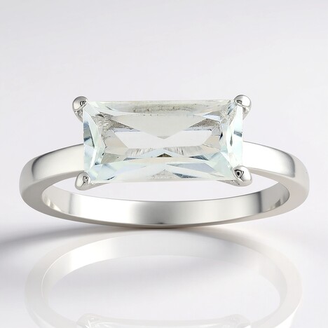 Anello in argento con Topazio Bianco