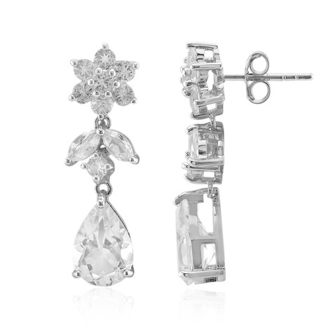 Weißer Topas-Silberohrringe