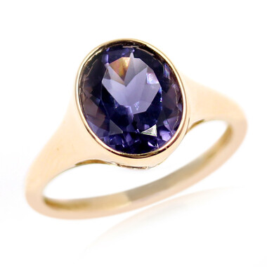 Blaubeer-Quarz-Goldring