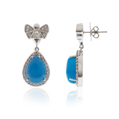 Boucles d'oreilles en argent et Calcédoine bleue (Dallas Prince Designs)
