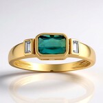 Anello in oro con Tormalina Verde di Benedito