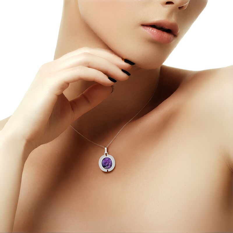 Ciondolo in argento con Charoite