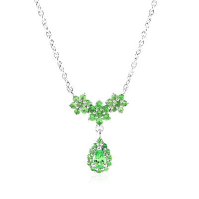 Tsavorit-Silbercollier