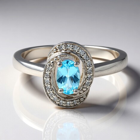 Anello in argento con Apatite Diego Suarez