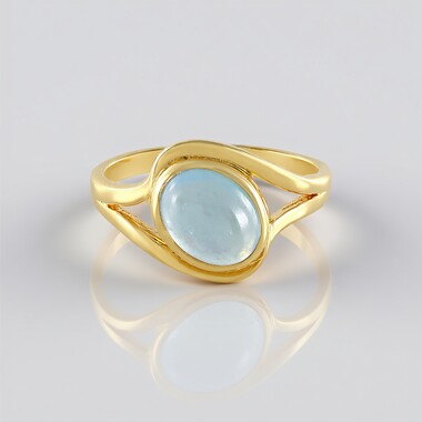 Anillo en plata con Aguamarina de Ofiki