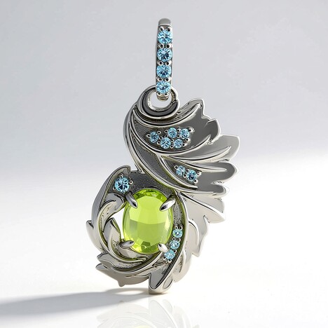 Ciondolo in argento con Peridoto Jilin (Remy Rotenier)