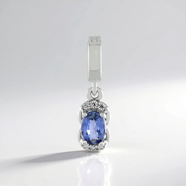 Ciondolo in argento con Zaffiro Ceylon Blu (non riscaldato)