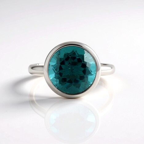 Anello in argento con Fluorite Blu Caraibico