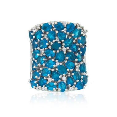 Anello in argento con Apatite Blu Neon (Dallas Prince Designs)
