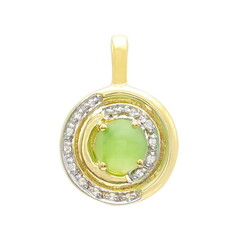 Zilveren hanger met een keizerlijk chrysopraas