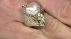 Zilveren ring met een Witte zoetwater kweekparel (TPC)