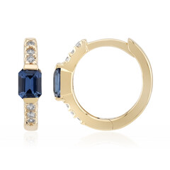 Pendientes en oro con Zafiro azul Ceylon