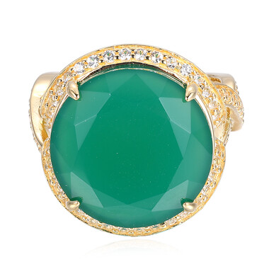 Bague en argent et Agate verte