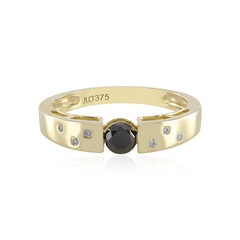 Schwarzer Brillant-Goldring