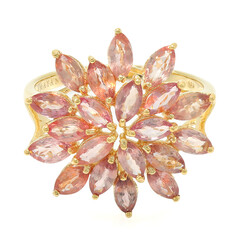 Nicht erhitzter Padparadscha-Saphir-Goldring (AMAYANI)
