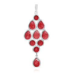 Pendentif en argent et Jade rouge