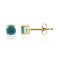 Boucles d'oreilles en or et Apatite bleue
