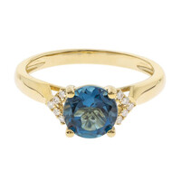 Londonblauer Topas-Goldring