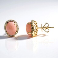 Pinkfarbener Opal-Goldohrringe (CIRARI)