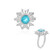 Paraiba Color Topaz Silver Ring