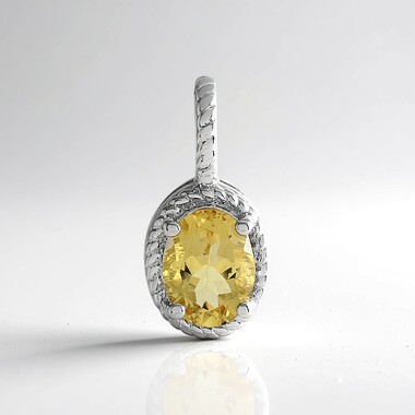Colgante en plata con Berilo amarillo