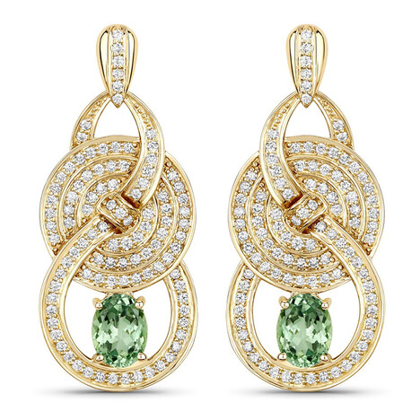 Gouden oorbellen met Munt Granaat (SUHANA)