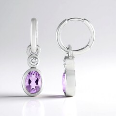 Orecchini in argento con Ametista Rose de France