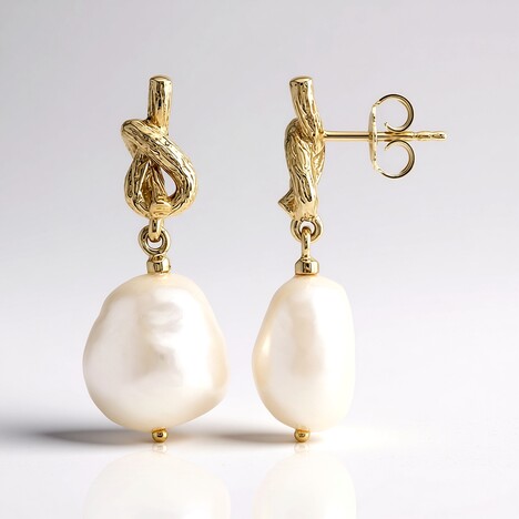 Orecchini in argento con Perla d'Acqua Dolce Bianca