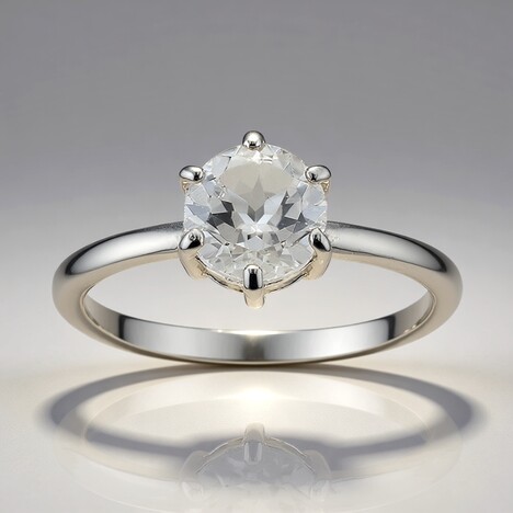 Anello in argento con Topazio Bianco
