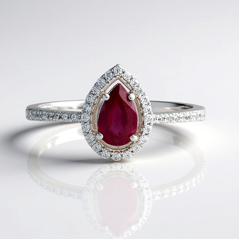 Bague en argent et Rubis de Madagascar