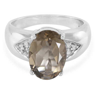 Anello da uomo in argento con Quarzo Fumè