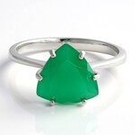 Anello in argento con Calcedonio Verde