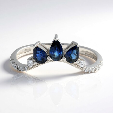 Anello in oro con Zaffiro Ceylon Blu (CIRARI)