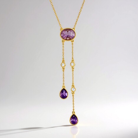 Collana in argento con Fluorite Viola
