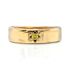 Gelber I2 Brillant-Silberring