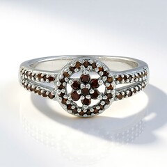 Anello placcato in platino con Diamante Fancy