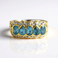 Anillo en plata con Aguamarina (Gems en Vogue)