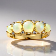 Anello in oro con Opale di Welo AAA