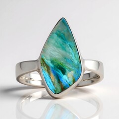 Anello in argento con Opale di Atacama